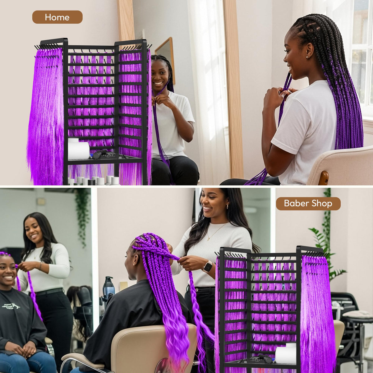 Yumkfoi 52 inch tall braiding station elevates comfort during long sessions