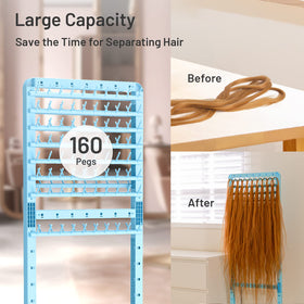 Adjustable-height braid rack enabling ergonomic working positions