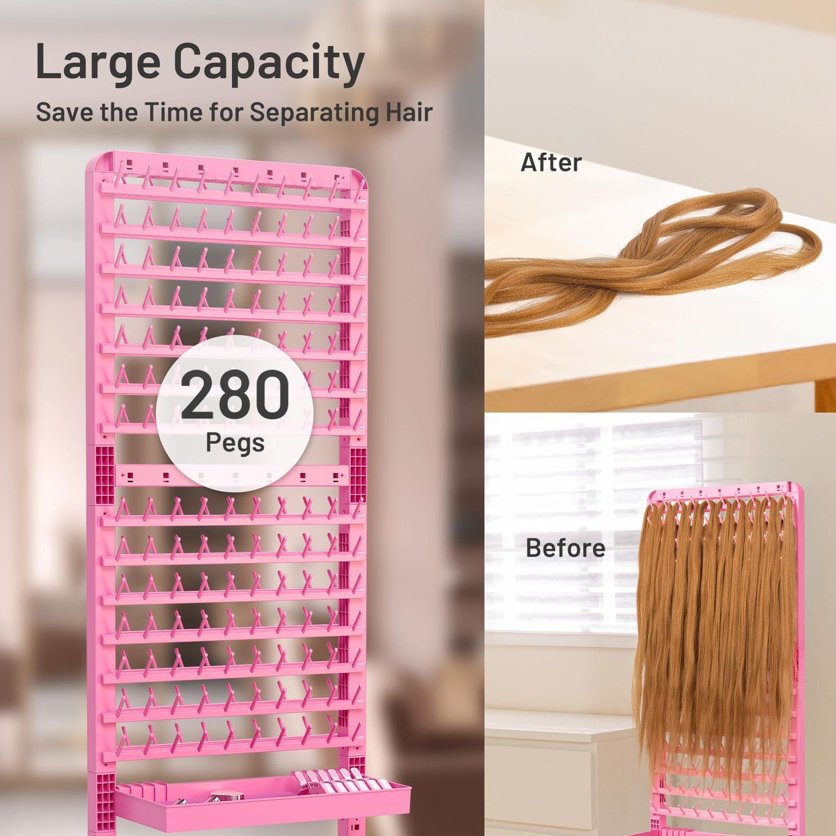 Yumkfoi braiding rack includes 17 accessories for a complete workflow.