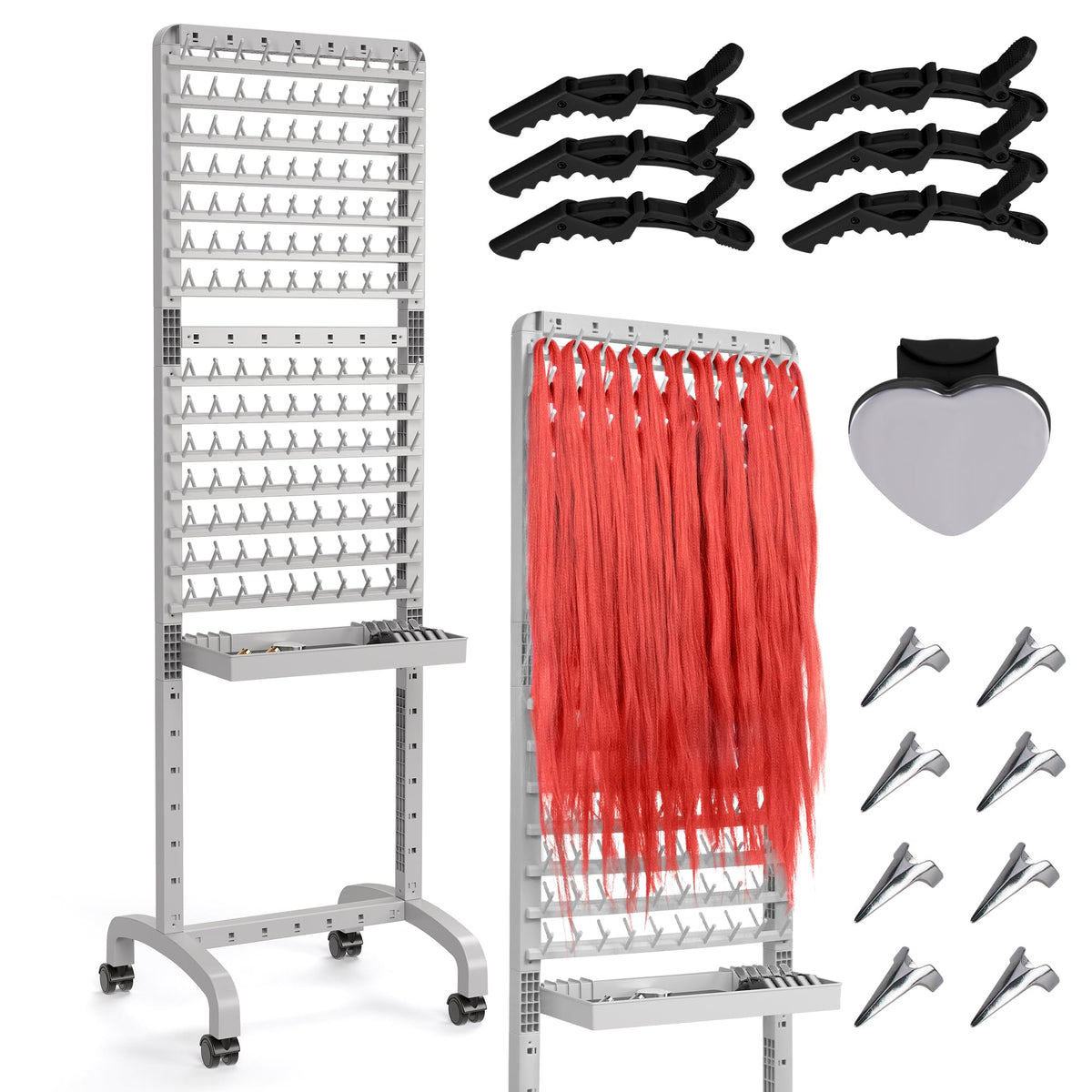 Yumkfoi braiding rack with 280 pegs for organized sessions.