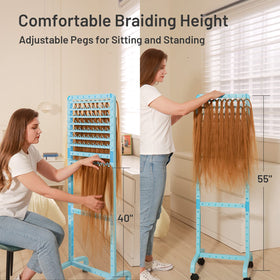 Yumkfoi braiding rack on wheels for easy relocation