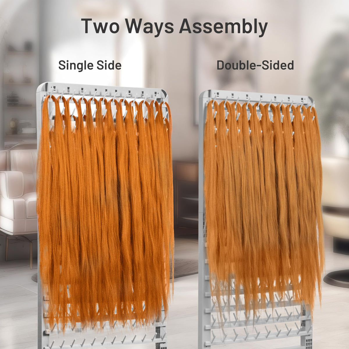 Yumkfoi height-adjustable rack with wheels for flexible salon setups