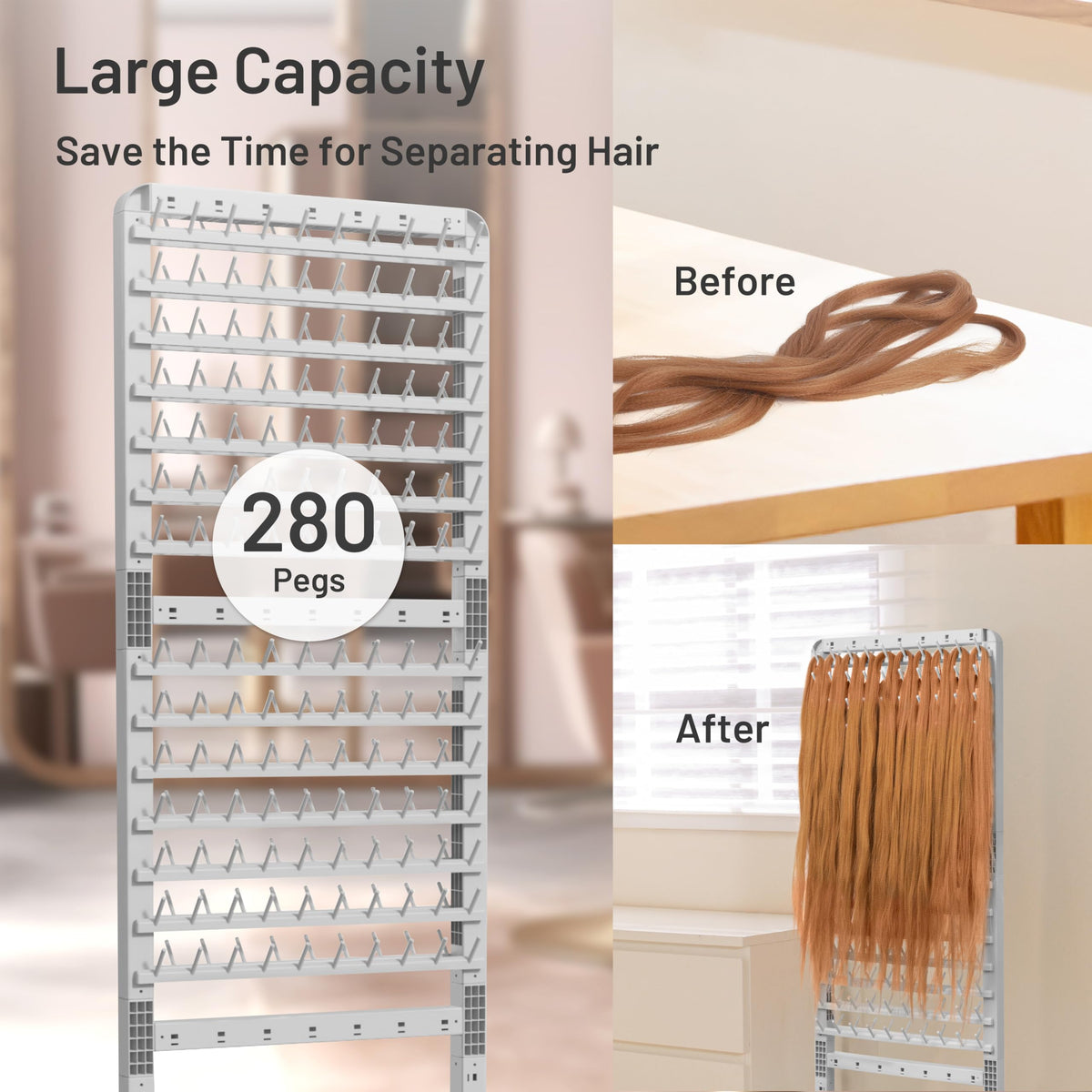 Yumkfoi two-sided hair separator stand for efficient braiding