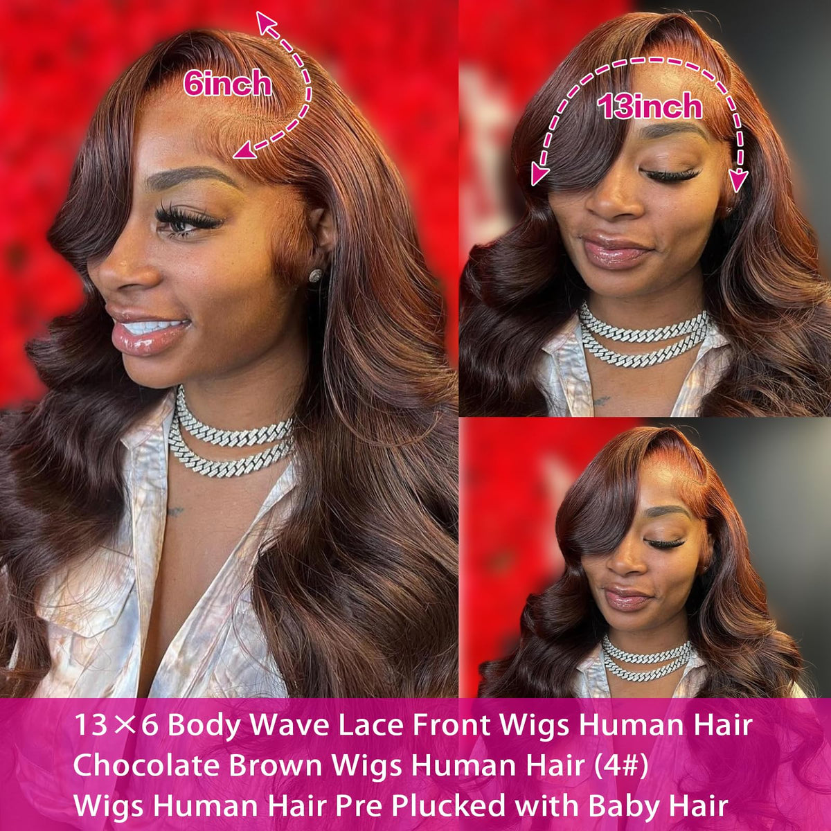 Yumkot 13x6 lace area emphasizes extended scalp coverage for versatile styling.