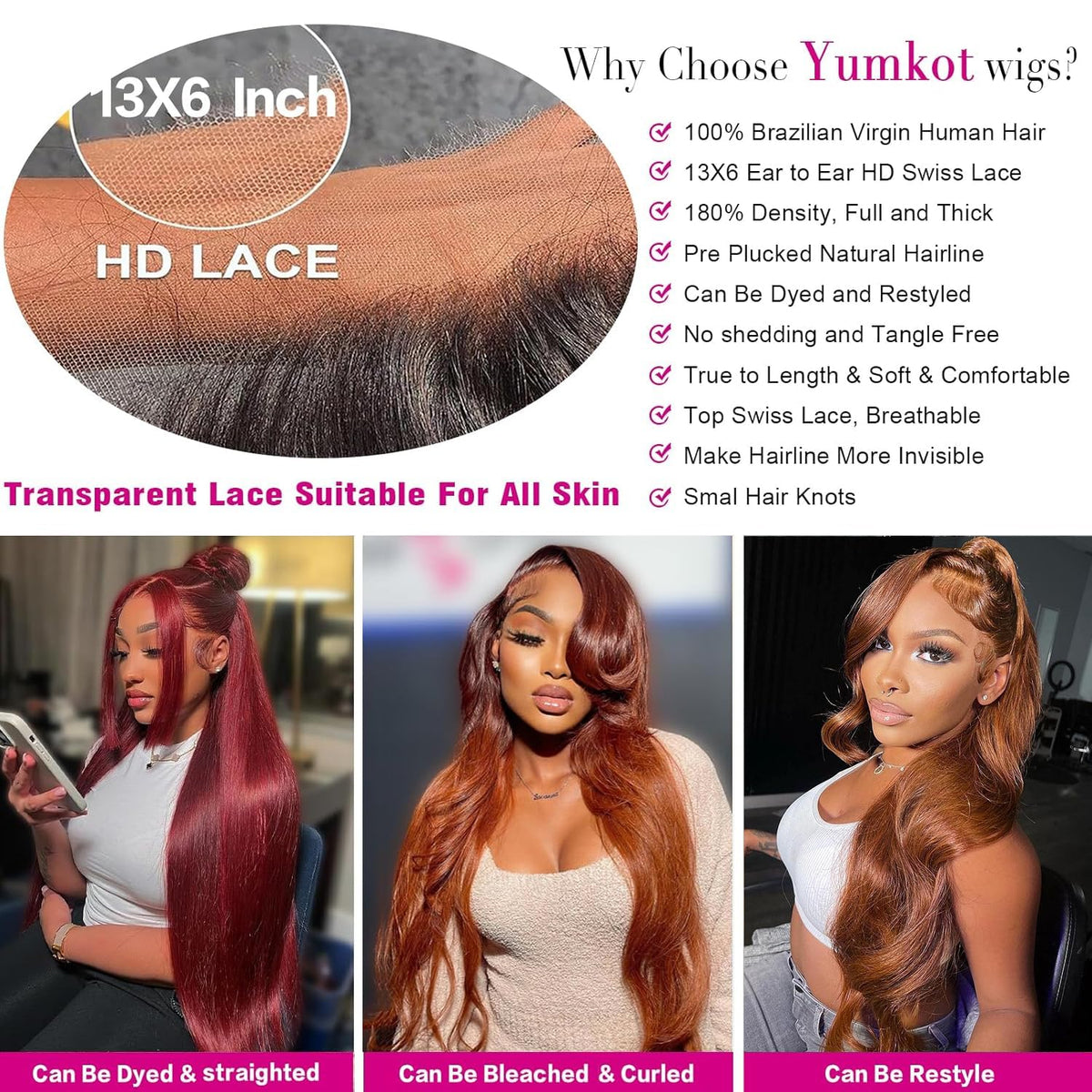 Yumkot body wave texture close-up reveals natural movement and shine.