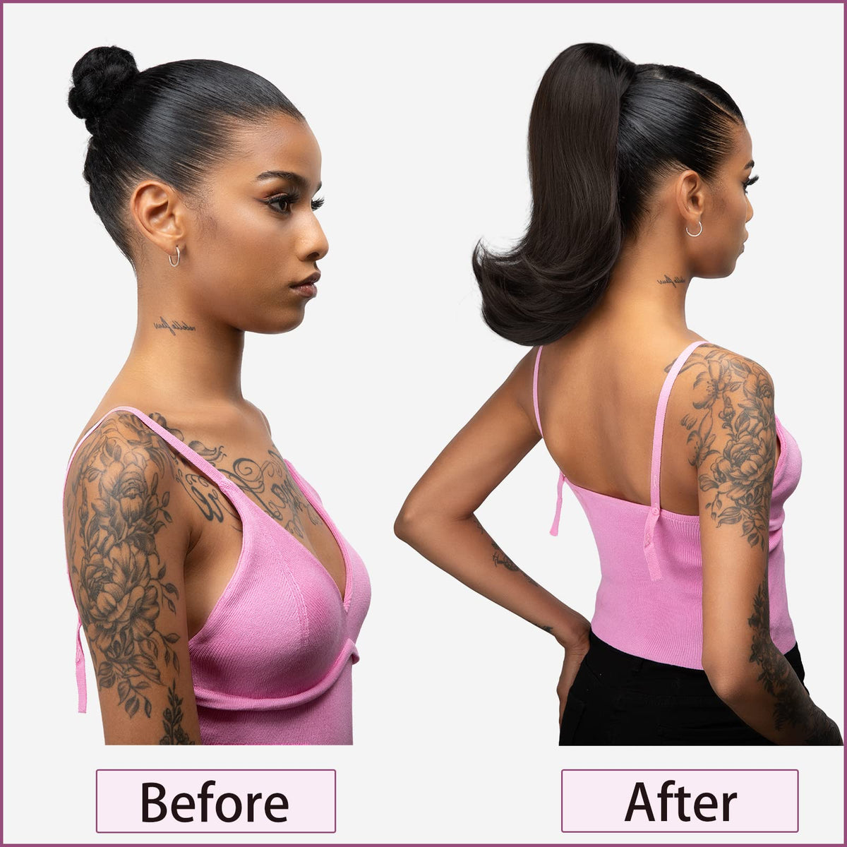 YUMOREAL drawstring with clips secures ponytail for stable styling