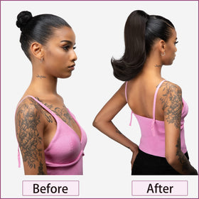 YUMOREAL drawstring with clips secures ponytail for stable styling