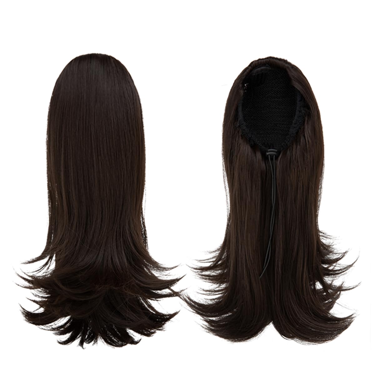 YUMOREAL ponytail with end curls offers secure wear with drawstring and clips