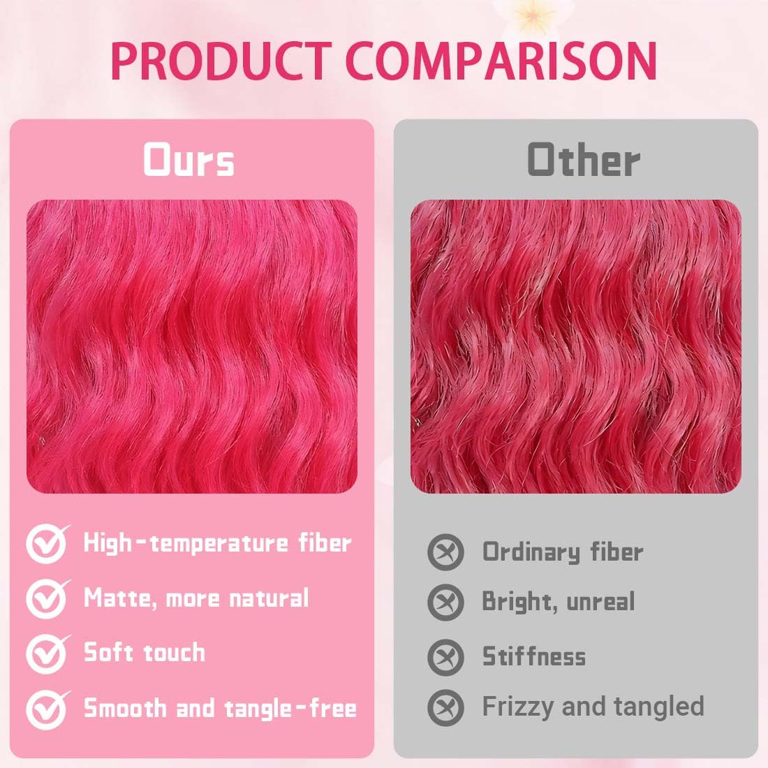 yumtaro pastel hot pink wavy bob wig back view emphasizes fullness and movement