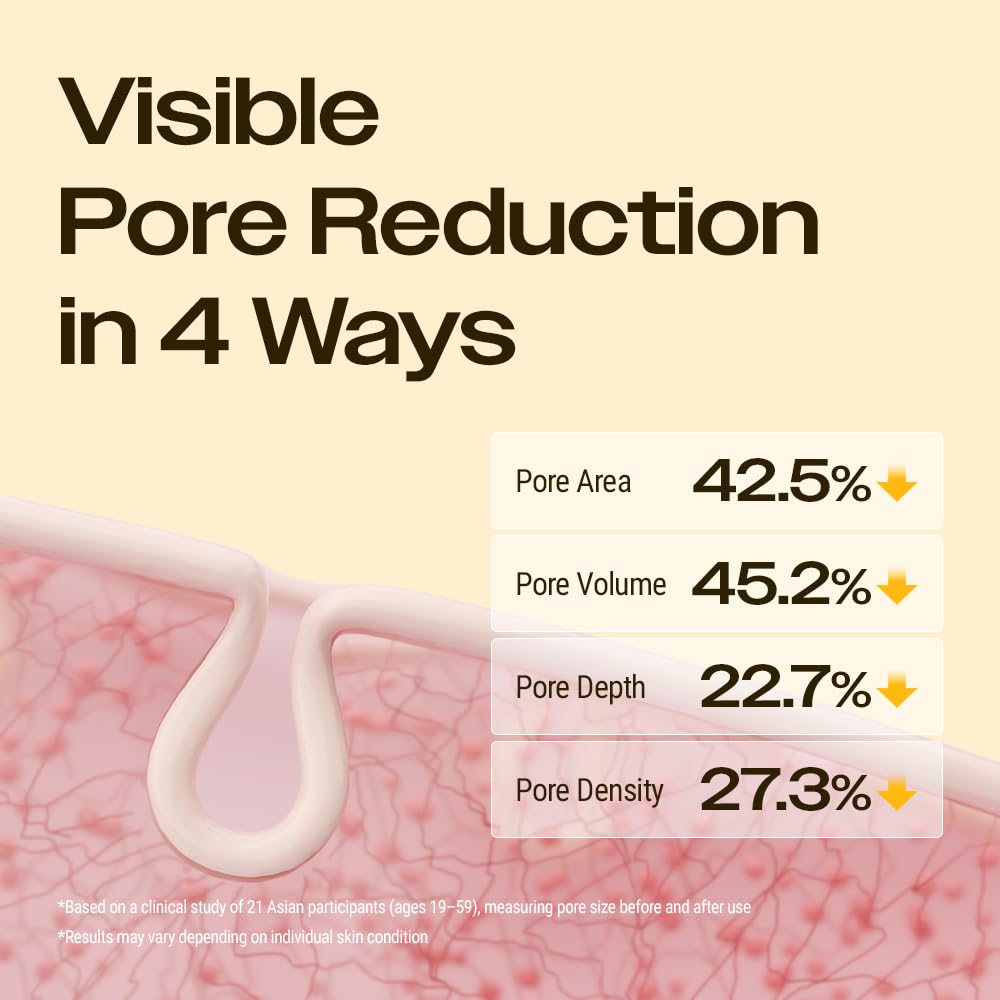 YUMU Coix Seed Deep Pore Cleansing Oil close-up of purified pores after cleansing.