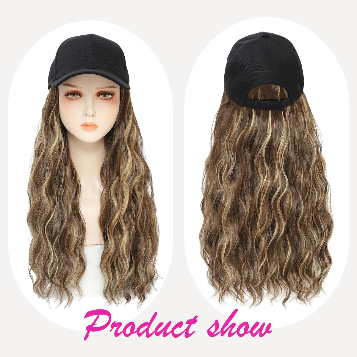 Yunkang baseball cap wig adjustable cap strap for secure, comfortable fit.