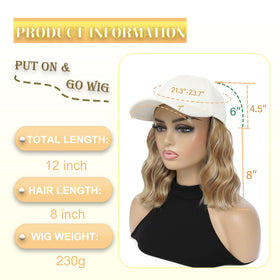 Yunkang hat wig synthetic curly wavy hair for natural-looking volume.