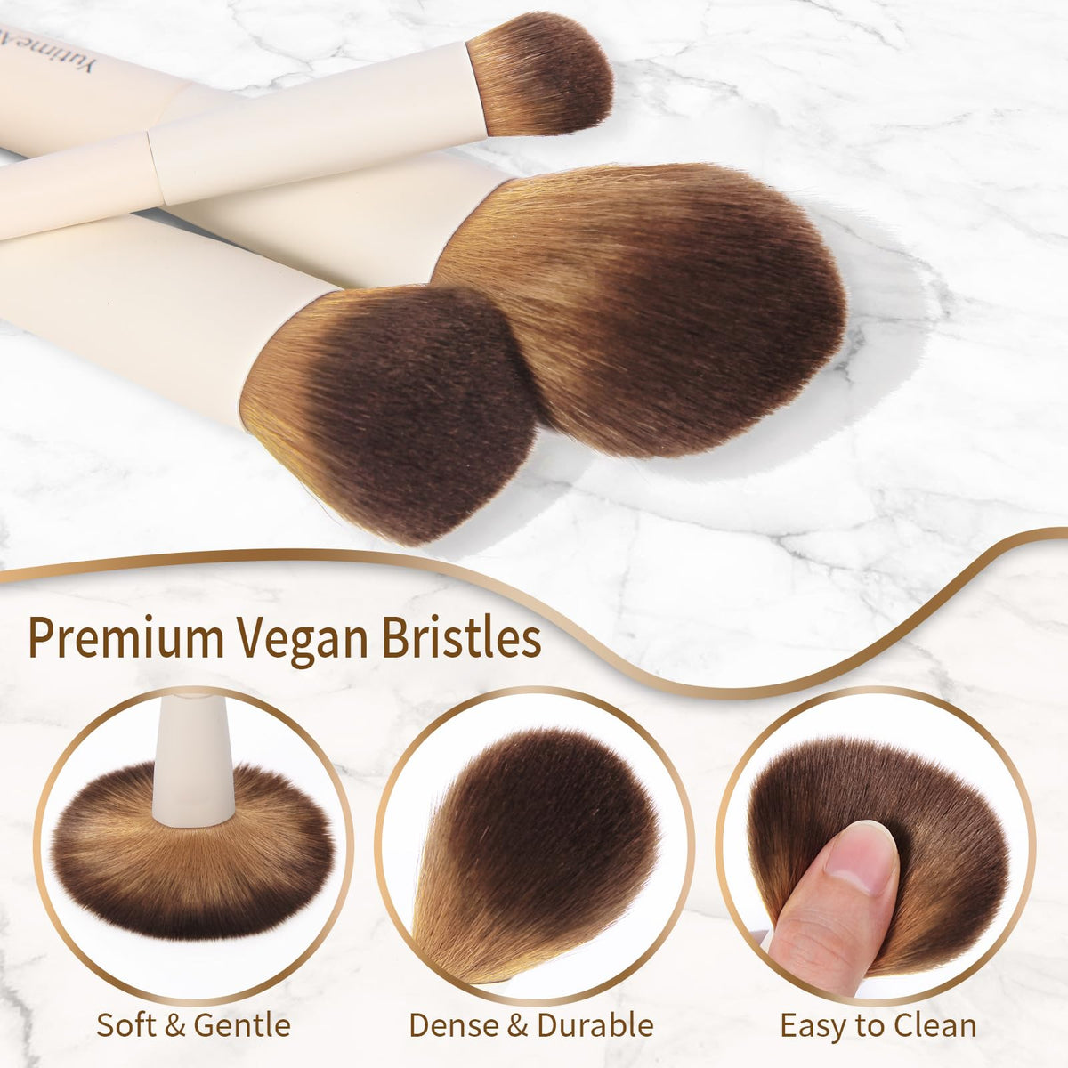 YutimeAura dual-ended face brush for seamless foundation and contour blending