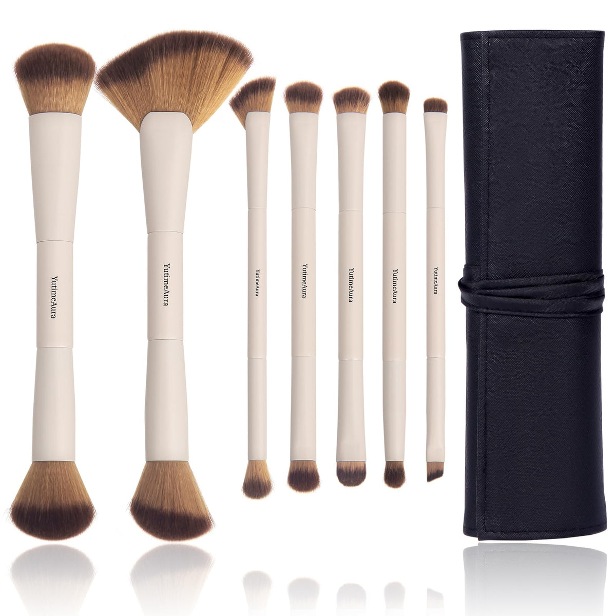 YutimeAura dual-ended makeup brushes for versatile, space-saving beauty routines.