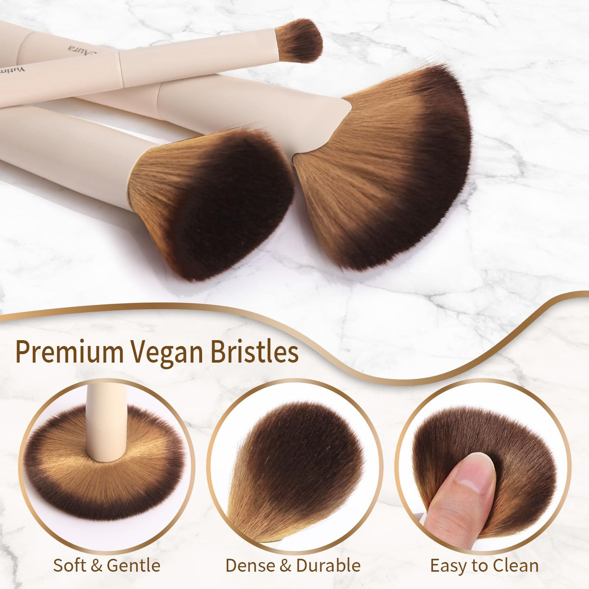 YutimeAura foundation brush for smooth, even liquid coverage.