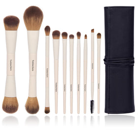 YutimeAura 10pc makeup brush set with assorted face brushes for versatile application
