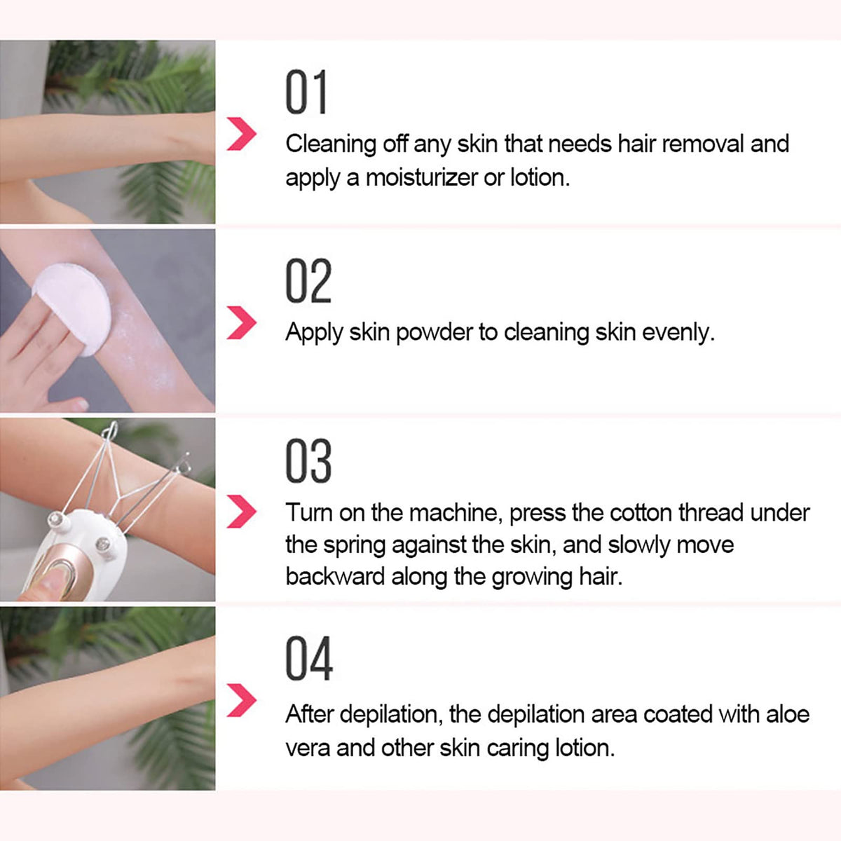 YUUTE gold epilator for arms providing gentle body hair removal