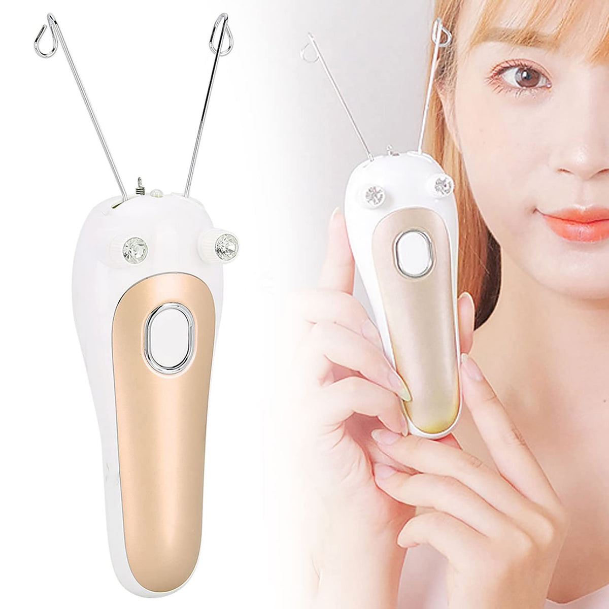 YUUTE gold electric facial epilator for precise facial hair removal