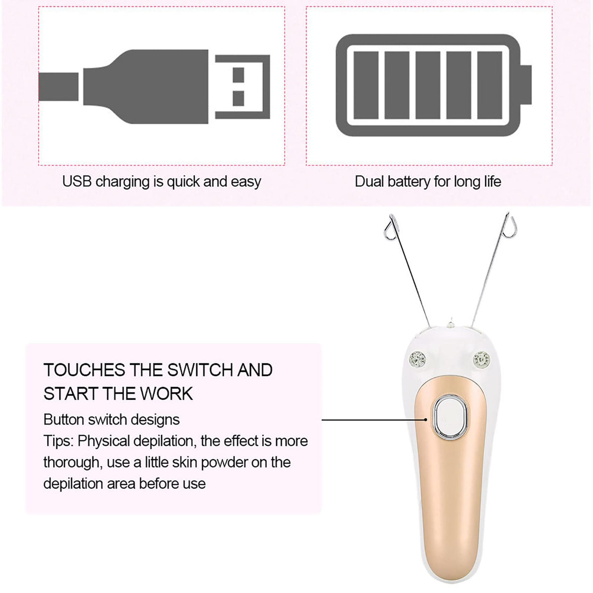 YUUTE gold epilator for legs delivering smooth leg hair removal