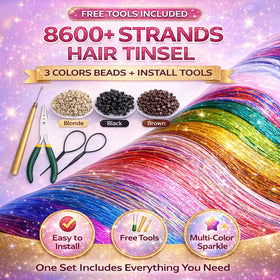 YUUYEE hair tinsel used for weddings and birthdays with shimmer.