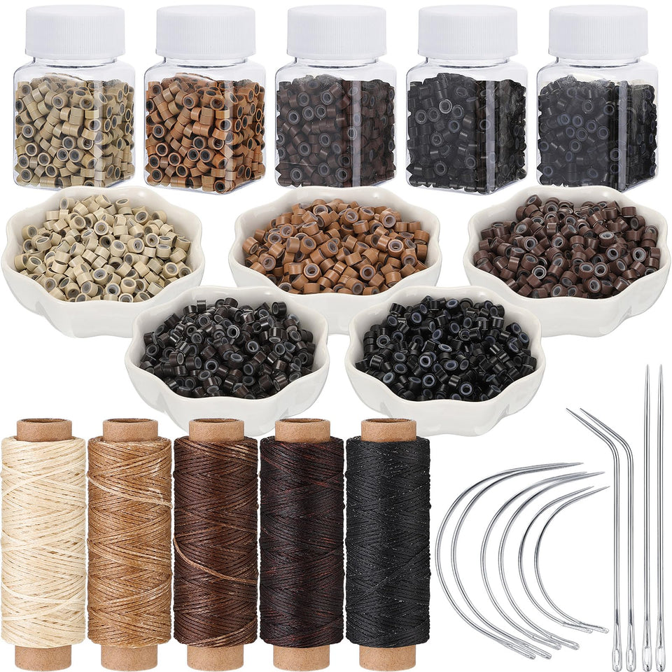 Yuxung hair extensions link beads close-up with durable aluminum shell and silicone lining for secure attachments