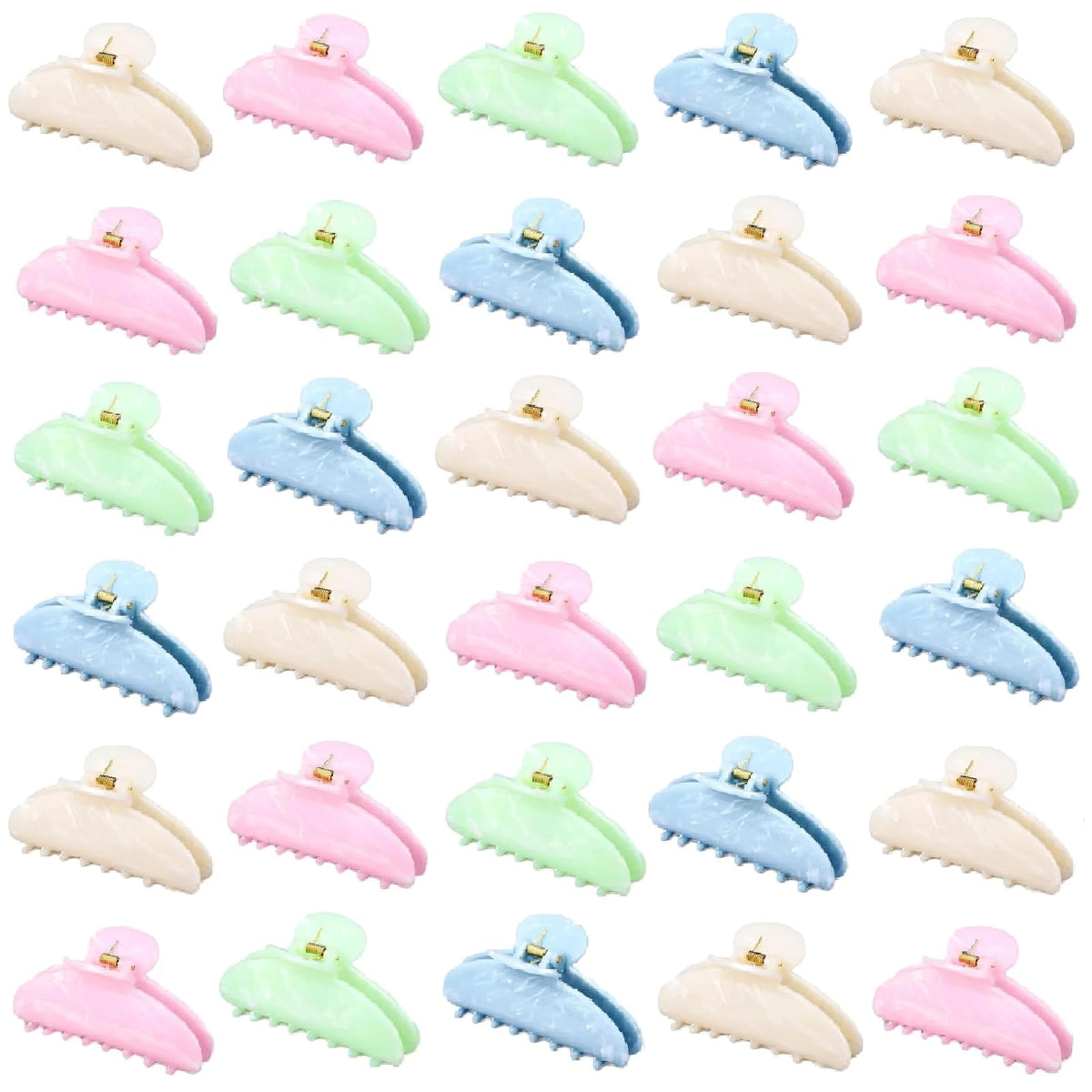 Yuxung 32pc large acrylic hair claw clips pack showing vibrant colors and translucent finish