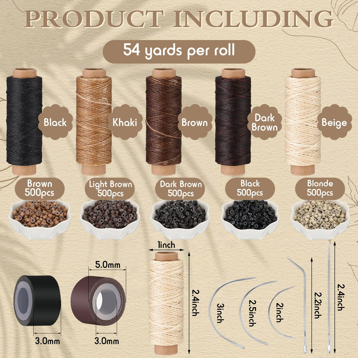 Yuxung sewing thread rolls showing strong polyester material and 55-yard length for long projects