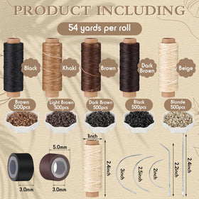Yuxung sewing thread rolls showing strong polyester material and 55-yard length for long projects