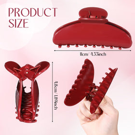 Yuxung red claw clip side view highlights non-slip design for all-day wear.