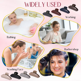 Yuxung large acrylic hair claw clip in dark blue complements outfits.
