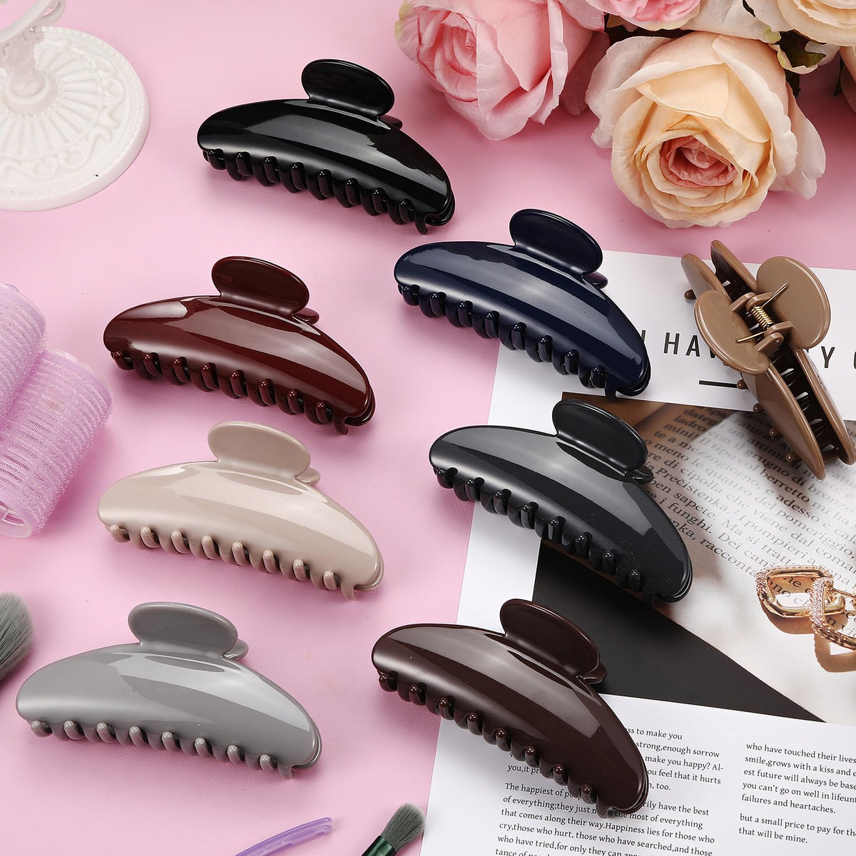 Yuxung large acrylic hair claw clip in dark gray for everyday use.
