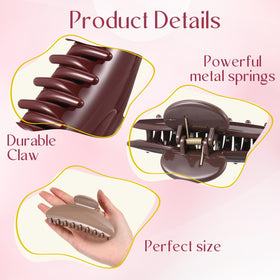 Yuxung large acrylic hair claw clip in light brown for lightweight, comfortable wear.