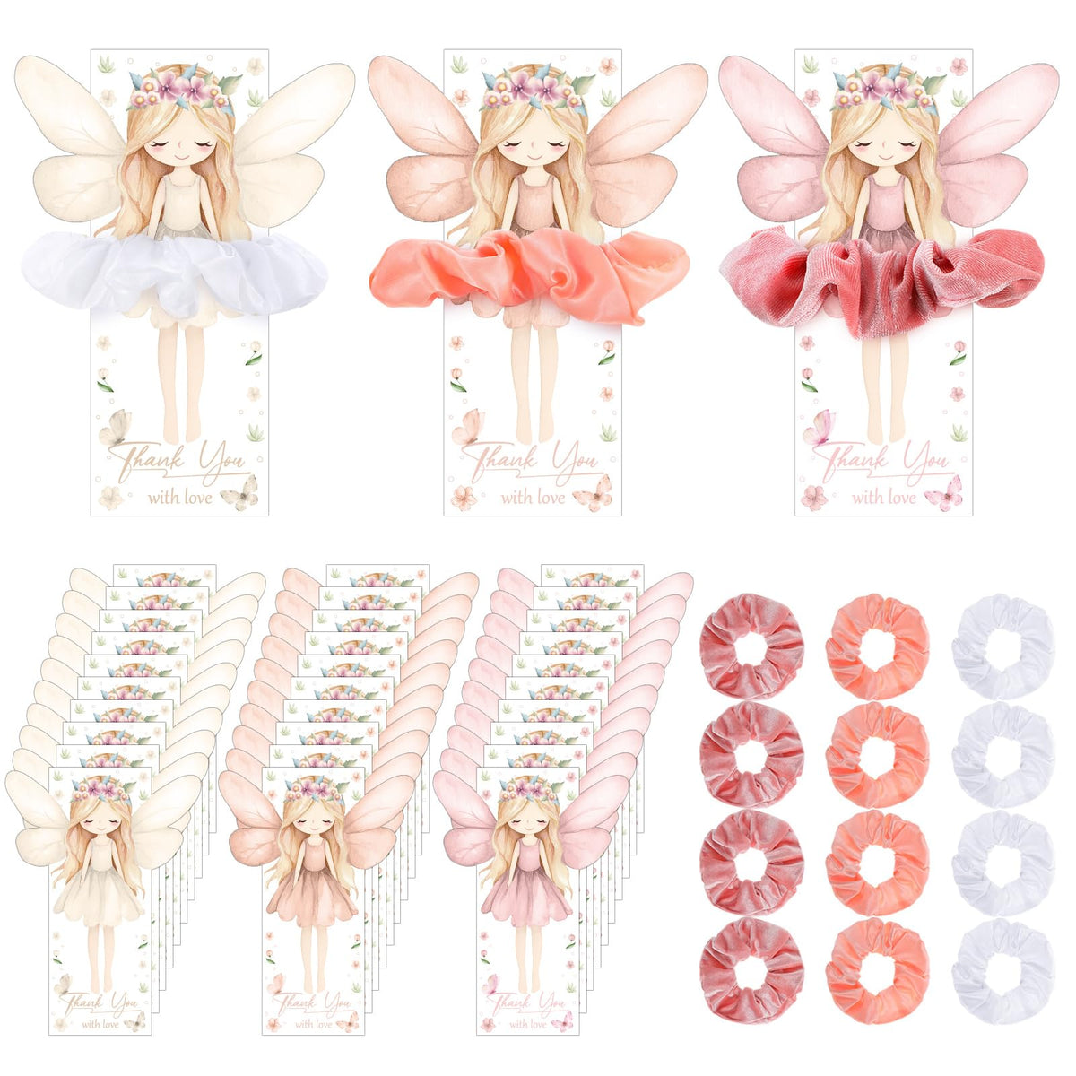 Yuxung fairy party favors hair ties set for guests, soft and comfortable scrunchies