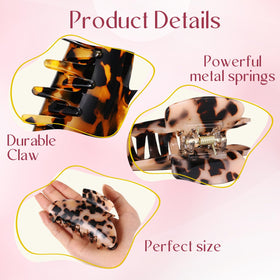 Yuxung large acrylic clip in brown holds thick hair securely for everyday styling.