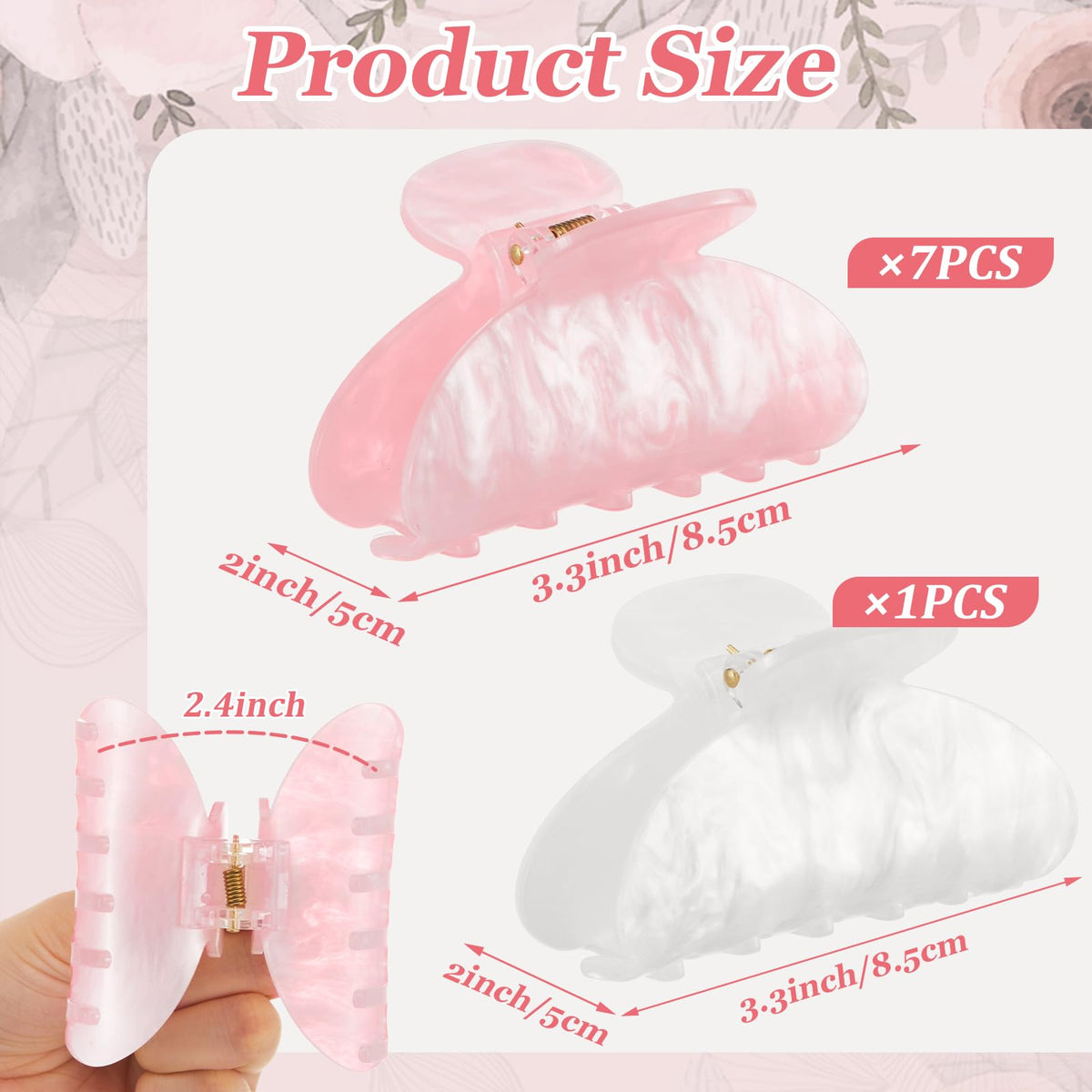 Yuxung marble-pattern acrylic clips add sophisticated texture to any hairstyle.
