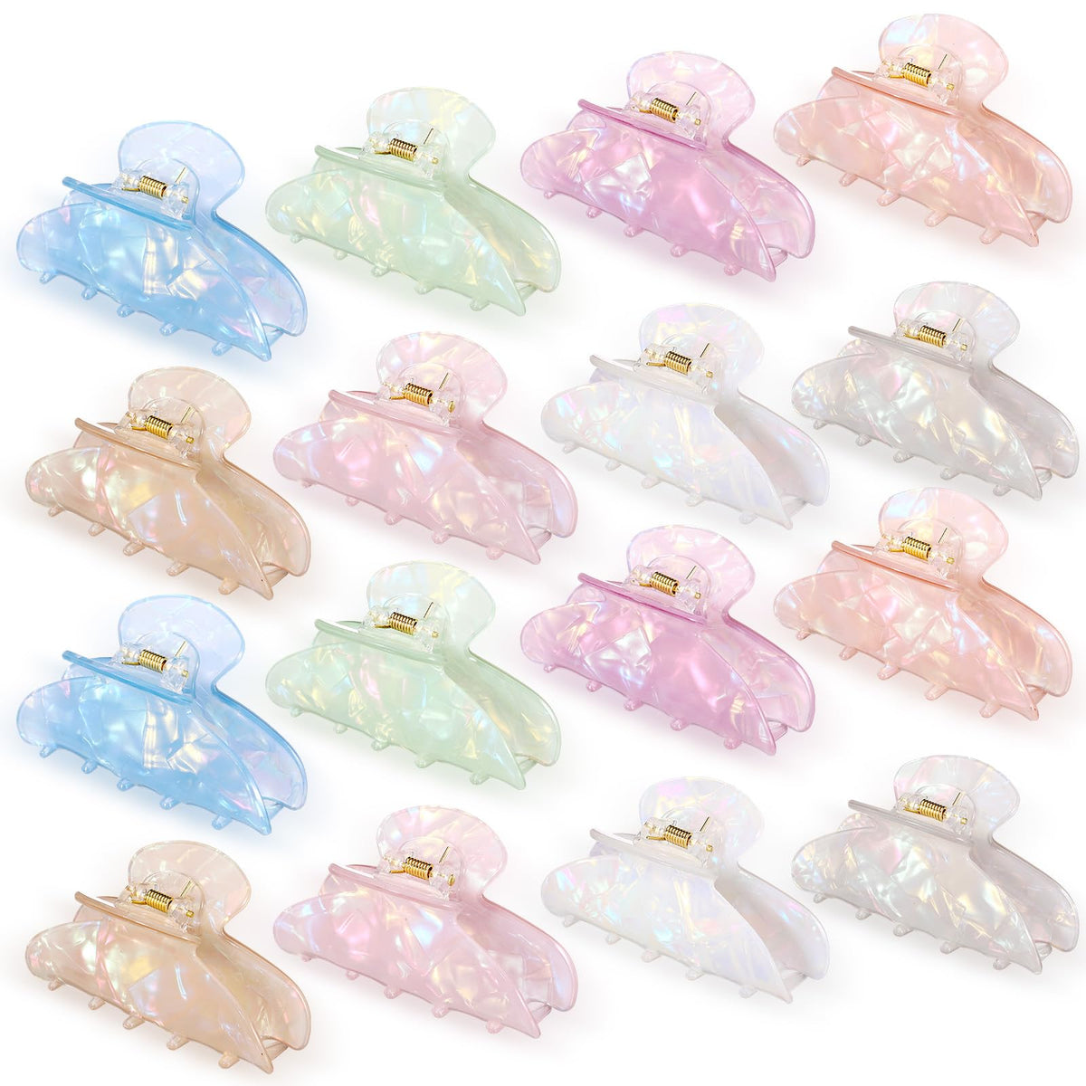 Yuxung Mermaid iridescent white clip offering secure grip for everyday styling.