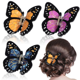 Yuxung Monarch butterfly hair clip orange with secure grip for all-day wear