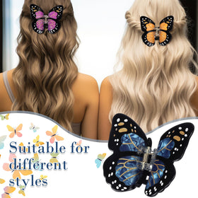 Yuxung Monarch butterfly hair clip purple supports various hair types during styling
