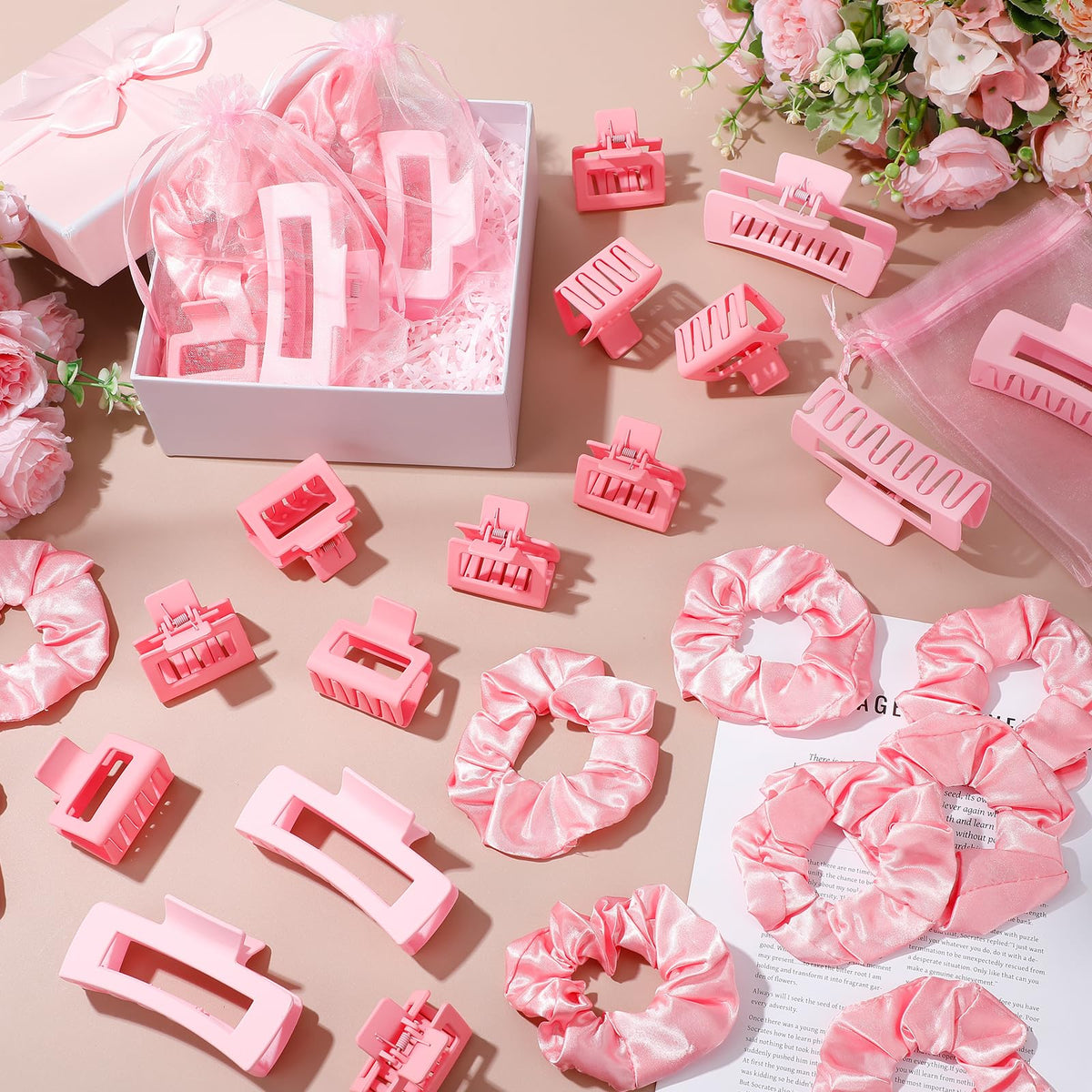 Yuxung pink scrunchie soft elastic all-day comfort