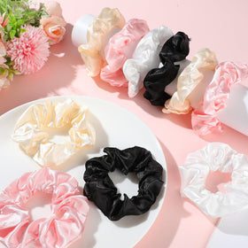 Yuxung light coffee satin scrunchie versatile color for outfits