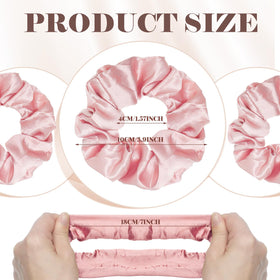 Yuxung pink satin scrunchie soft on hair for daily styling