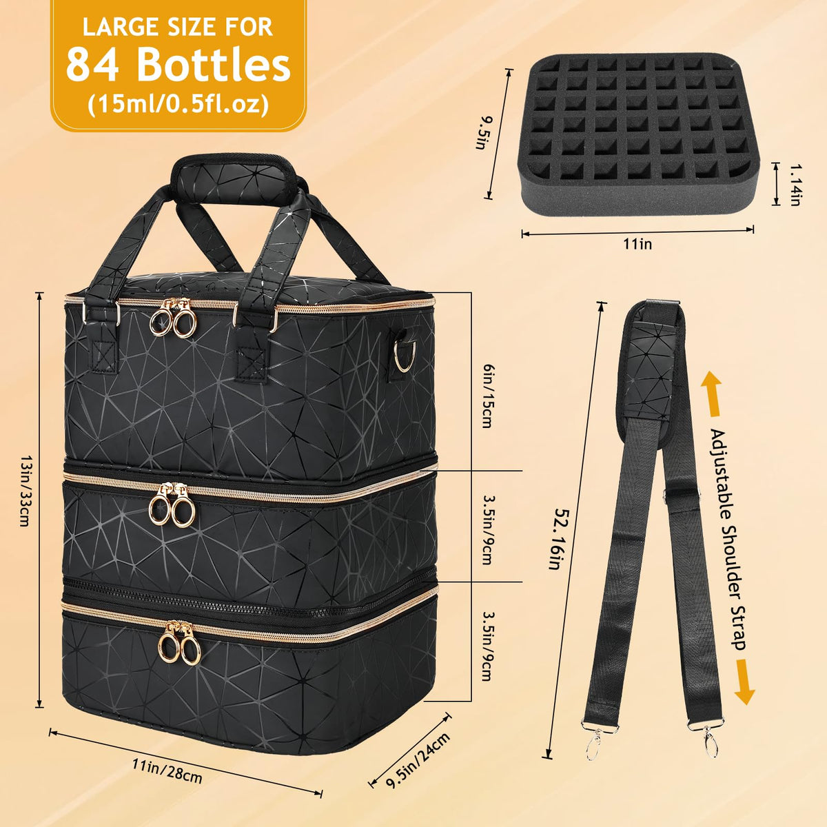 YUYAFN nail lamp compartment keeps lighting equipment secure during travel.