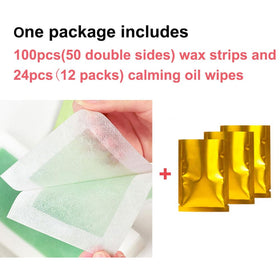 YUYAJK calming oil wipes 24-pack visible in box for soothing post-wax.