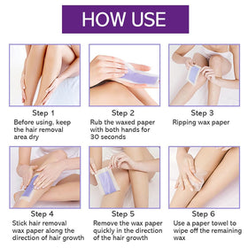 YUYAJK wax strips body and face areas layout for versatile use.