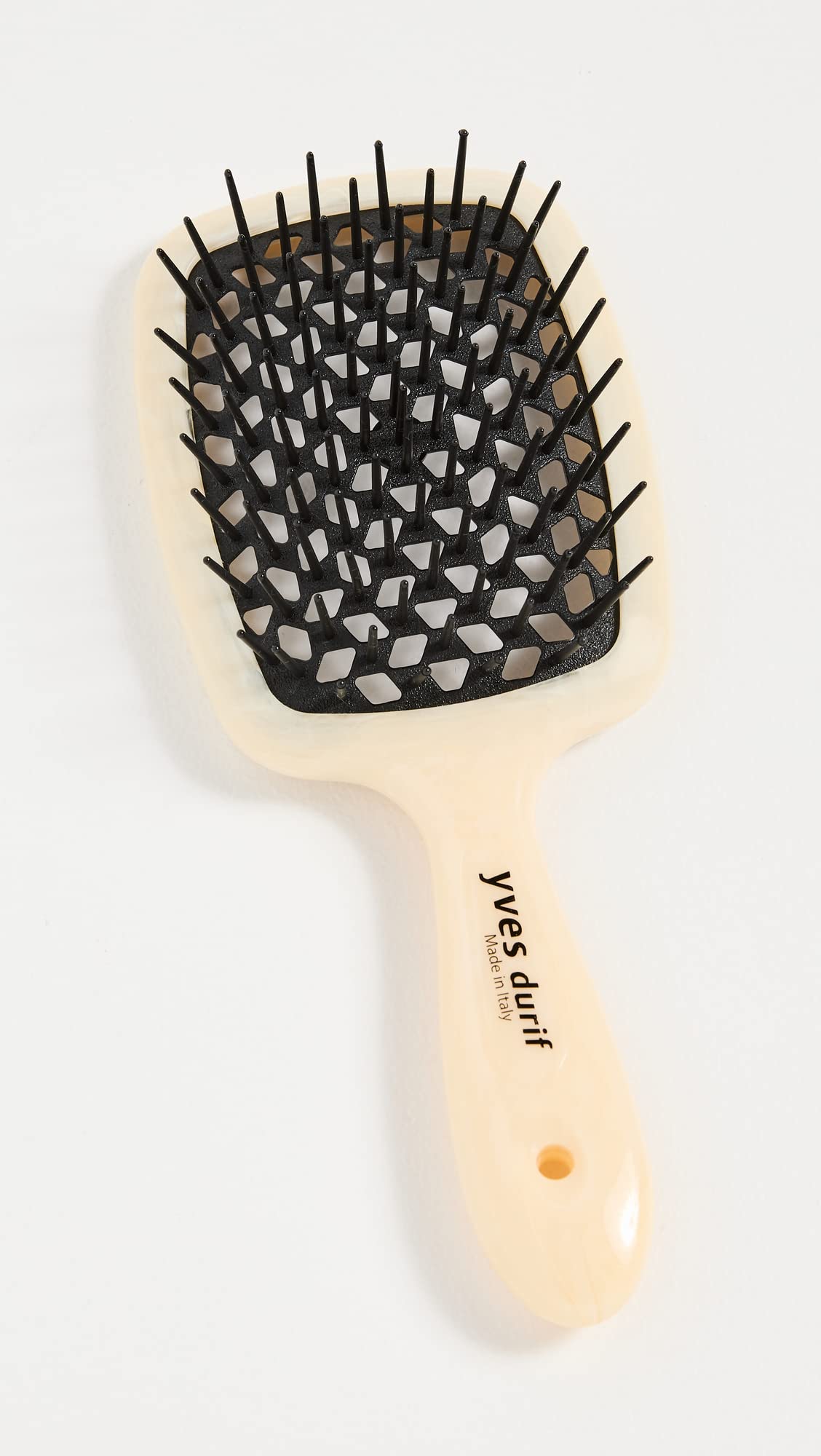 Side view of Yves Durif vented brush highlighting airflow and heat resistance