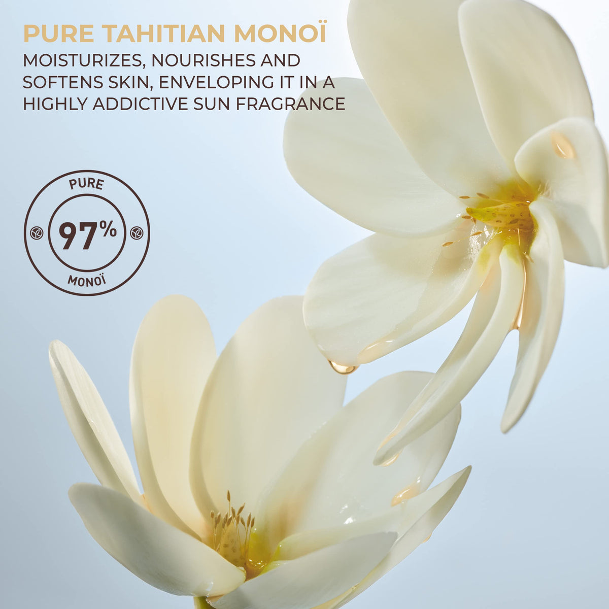 Yves Rocher Monoi Tahiti hair oil nourishes ends with subtle shine