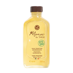 Yves Rocher Monoi Tahiti traditional nourishing oil bottle for hydration on skin and hair