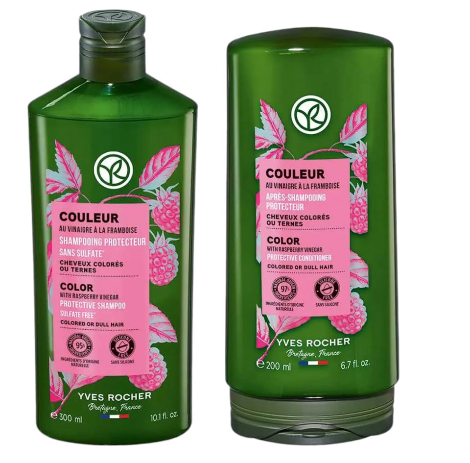 Yves Rocher Protective Shine Shampoo bottle for color-safe cleansing and vibrant color