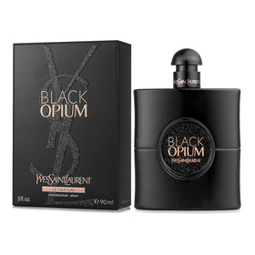 Yves Saint Laurent Black Opium Le Parfum bottle showcasing warm vanilla and coffee notes for evening wear.