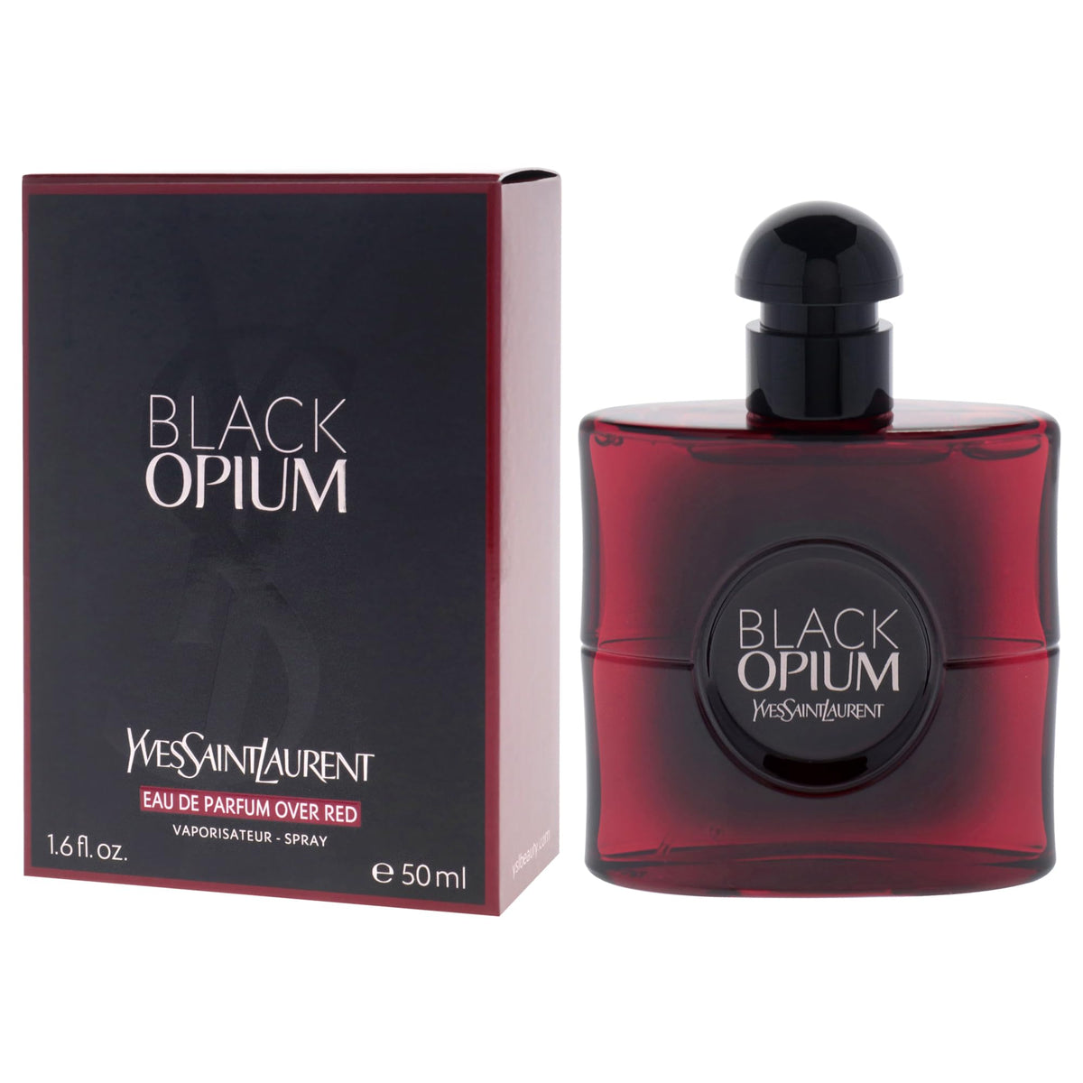 YSL Black Opium Over Red box packaging, premium unboxing experience